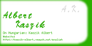 albert kaszik business card